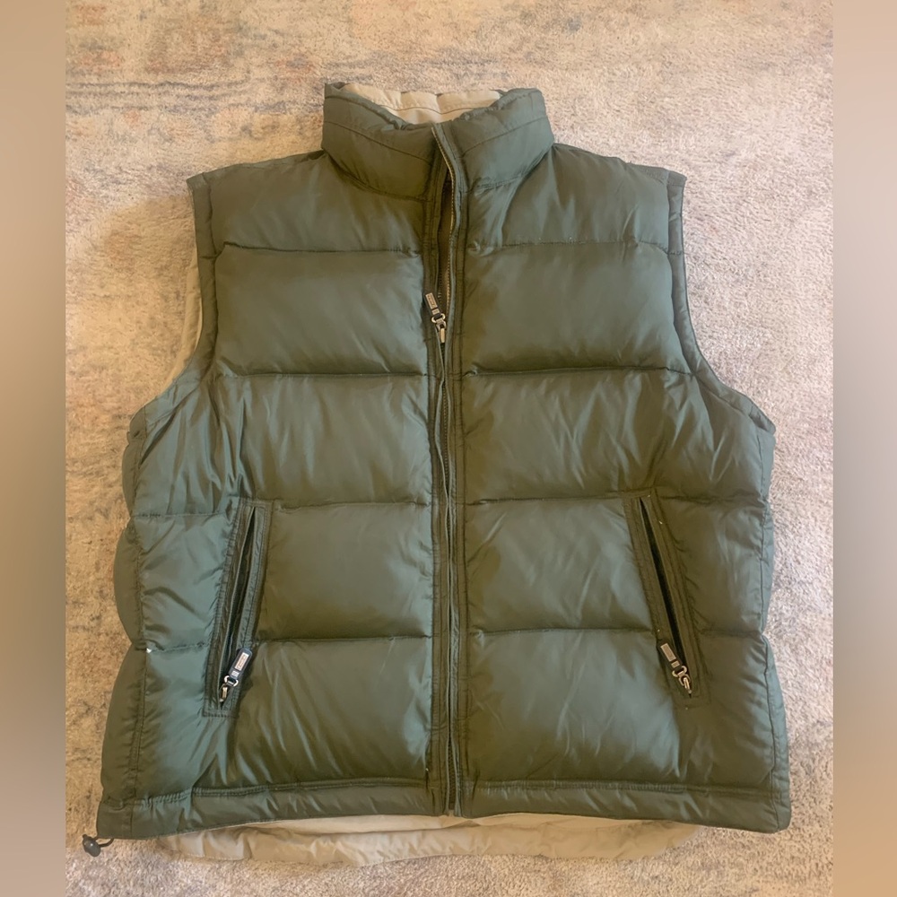 Silver Rider Reversible Down Vest- Olive Green/Tan- 2XL